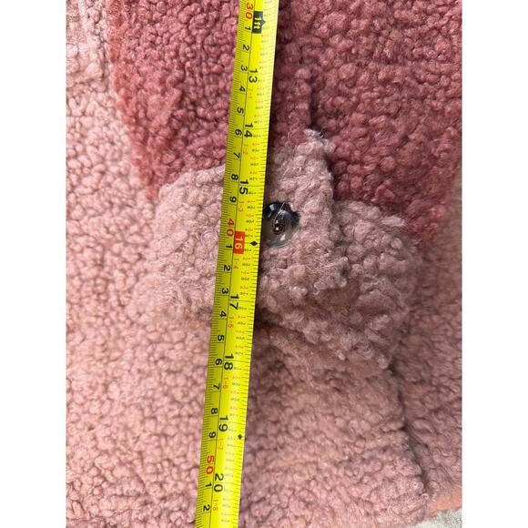 Blu Pepper Sherpa Shacket Women’s Size M Pink Fuzzy Button Up Jacket NWT Cozy - Picture 6 of 8